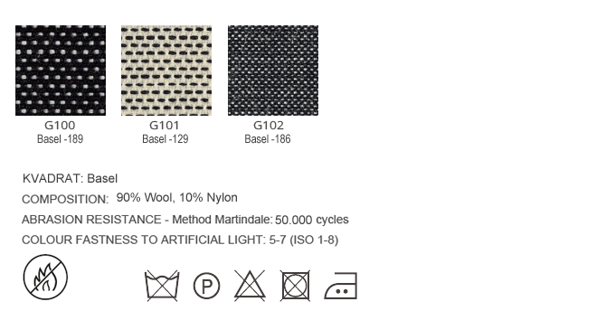 Category G - Fire Retardant Fabric: G100-G102  (Basel by Kvadrat)