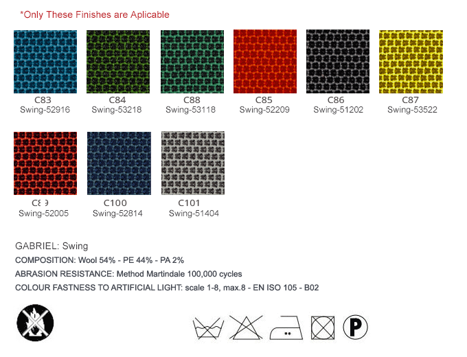 Category C - Fire Retardant Fabric: C83-C101