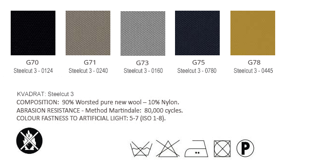 Category G - Fire Retardant Fabric: G70-G78  (Steelcut 3 by Kvadrat)
