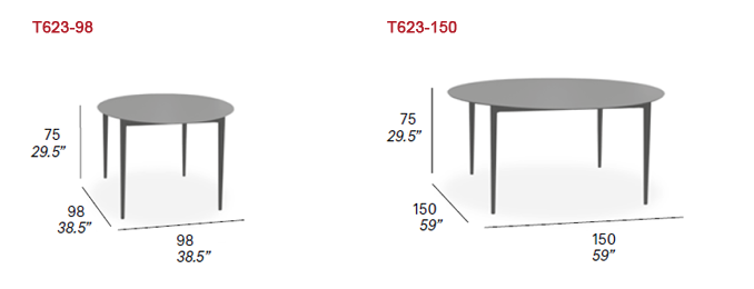Dimensions – Round Tables
